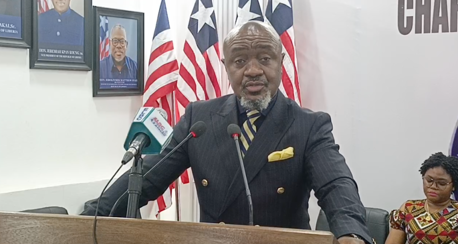 PPCC Executive Director Bodger Scott Johnson speaking Thursday at the Ministry of Information’s regular press briefing.