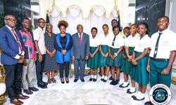 President Boakai Honors Liberian Students