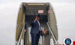 President Boakai Departs for Sierra Leone.