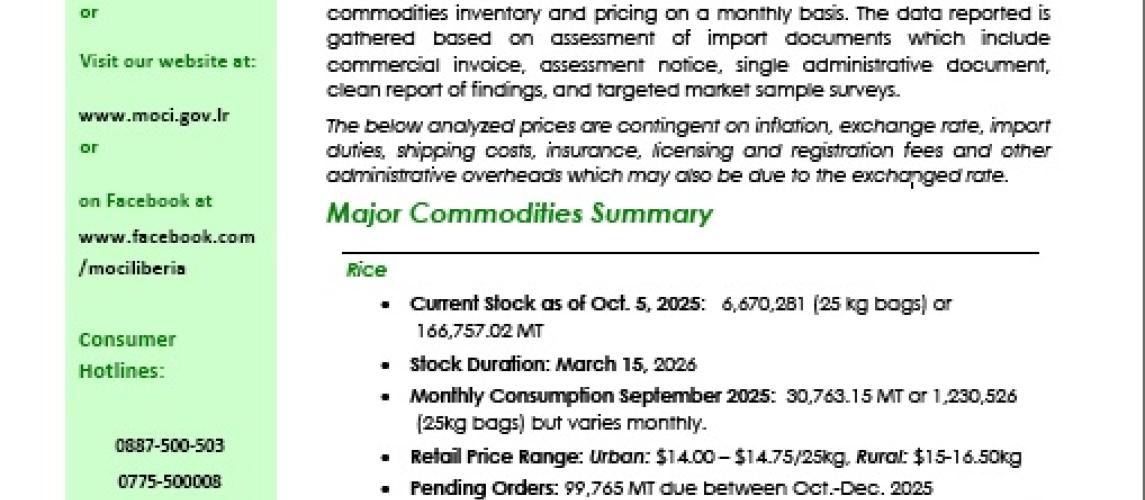 Monthly Critical Commodities Bulletin