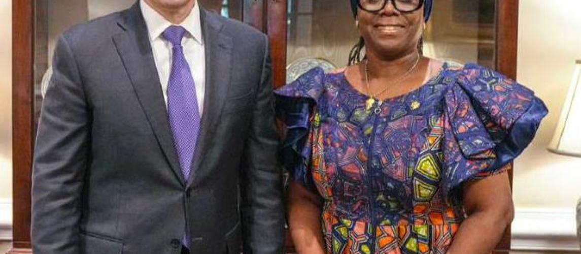 Minister of Foreign Affairs H.E Sara Beysolow Nyanti With U.S  Secretary of States and Acting National Security Advisor Mr. Marco Rubio,