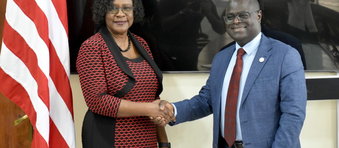 Deputy Minister of Foreign Affairs, Ambassador Ethel Davis along with the newly appointed World Food Programme (WFP) Country Director to Liberia, Dr. Agbessi Komla