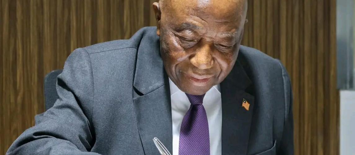 President Boakai Signs Book of Condolence for Fallen Catholic Clergymen 