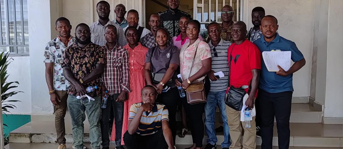 A group photo of the technicians at the PMU before deployment into the field