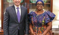  Minister of Foreign Affairs H.E Sara Beysolow Nyanti With U.S  Secretary of States and Acting National Security Advisor Mr. Marco Rubio,