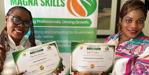 Participants receive certificates in recognition of their successful completion of the staff capacity-building program. 