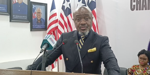 PPCC Executive Director Bodger Scott Johnson speaking Thursday at the Ministry of Information’s regular press briefing.