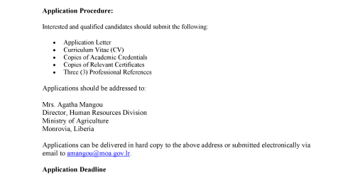 VACANCY ANNOUNCEMENT